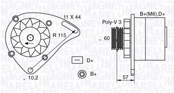 Imagine Generator / Alternator MAGNETI MARELLI 063321173010