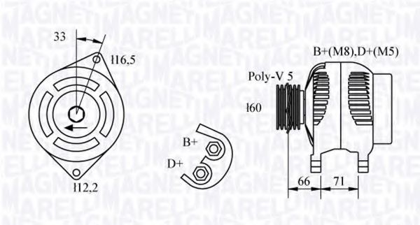 Imagine Generator / Alternator MAGNETI MARELLI 063321328010