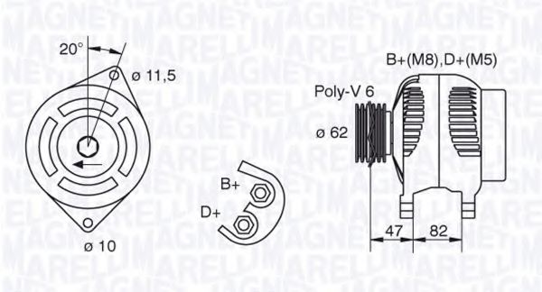 Imagine Generator / Alternator MAGNETI MARELLI 063321615010