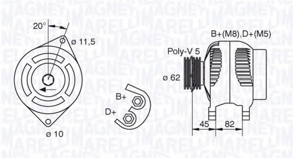 Imagine Generator / Alternator MAGNETI MARELLI 063321616010