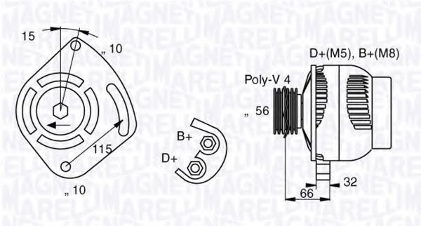 Imagine Generator / Alternator MAGNETI MARELLI 063377012010