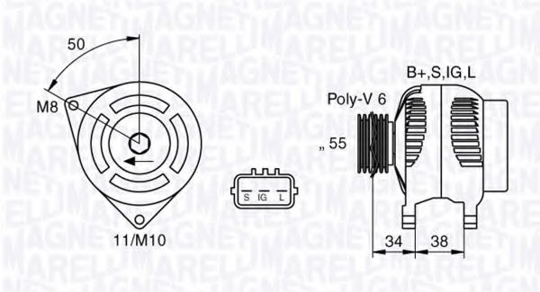 Imagine Generator / Alternator MAGNETI MARELLI 063377432010