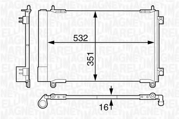 Imagine Condensator, climatizare MAGNETI MARELLI 350203613000