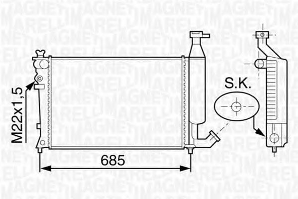 Imagine Radiator, racire motor MAGNETI MARELLI 350213117800