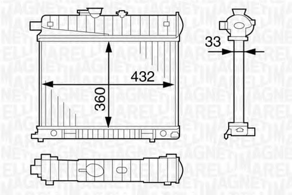 Imagine Radiator, racire motor MAGNETI MARELLI 350213122400