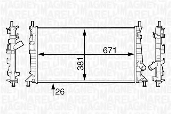 Imagine Radiator, racire motor MAGNETI MARELLI 350213123400