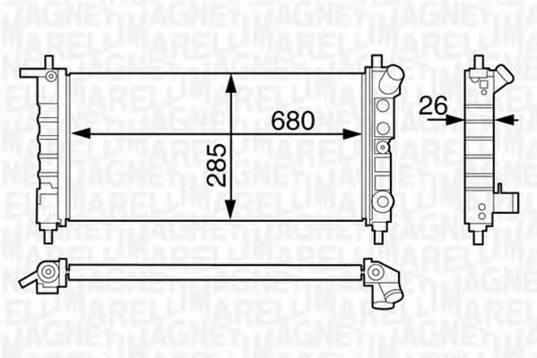 Imagine Radiator, racire motor MAGNETI MARELLI 350213124400