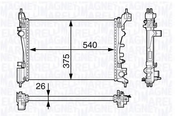 Imagine Radiator, racire motor MAGNETI MARELLI 350213143100