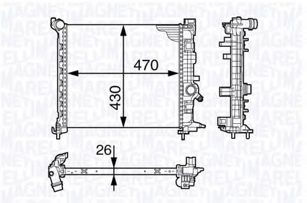 Imagine Radiator, racire motor MAGNETI MARELLI 350213143300