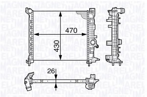 Imagine Radiator, racire motor MAGNETI MARELLI 350213143400