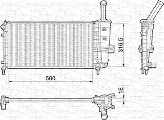 Imagine Radiator, racire motor MAGNETI MARELLI 350213195000