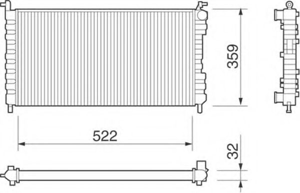 Imagine Radiator, racire motor MAGNETI MARELLI 350213258000