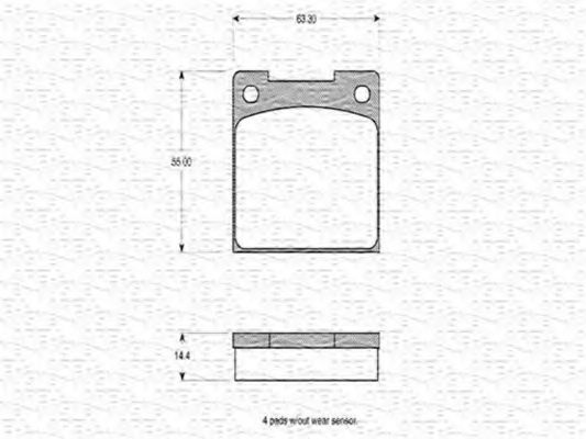 Imagine set placute frana,frana disc MAGNETI MARELLI 363702160094