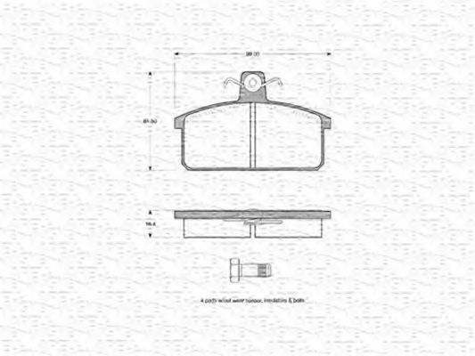 Imagine set placute frana,frana disc MAGNETI MARELLI 363702160124