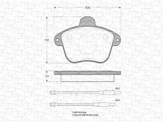 Imagine set placute frana,frana disc MAGNETI MARELLI 363702160262