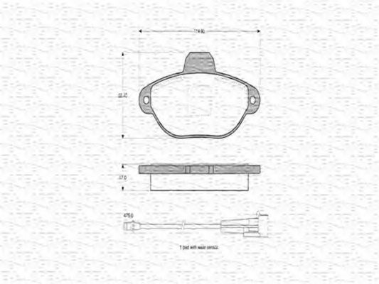 Imagine set placute frana,frana disc MAGNETI MARELLI 363702160298