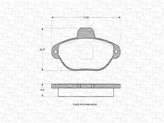 Imagine set placute frana,frana disc MAGNETI MARELLI 363702160305