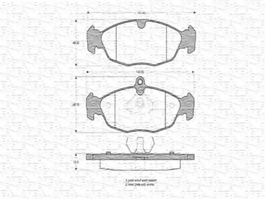 Imagine set placute frana,frana disc MAGNETI MARELLI 363702160317