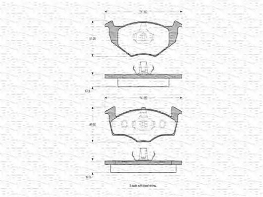 Imagine set placute frana,frana disc MAGNETI MARELLI 363702160408