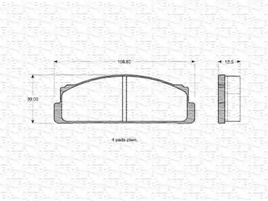 Imagine set placute frana,frana disc MAGNETI MARELLI 363702160536