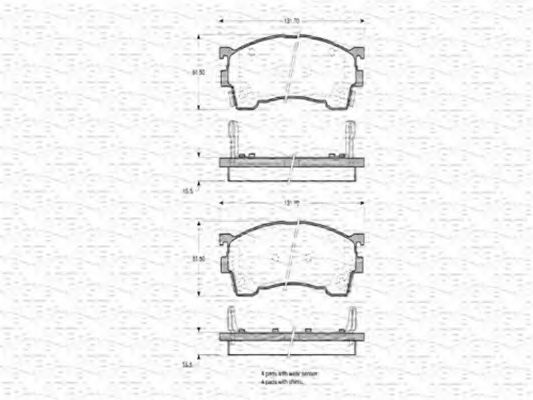 Imagine set placute frana,frana disc MAGNETI MARELLI 363702160580