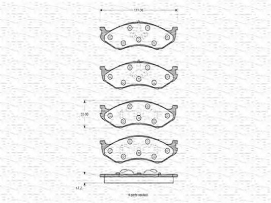 Imagine set placute frana,frana disc MAGNETI MARELLI 363702160588