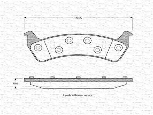 Imagine set placute frana,frana disc MAGNETI MARELLI 363702160634