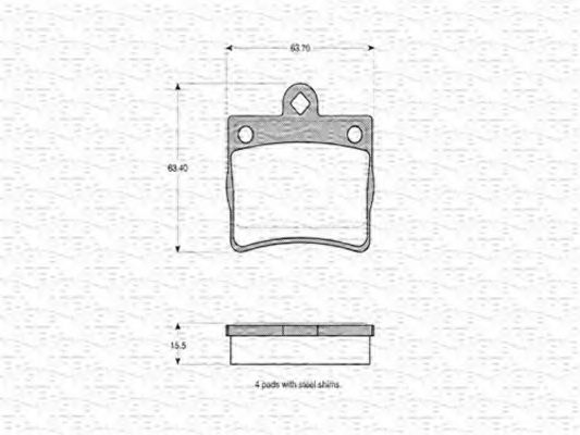 Imagine set placute frana,frana disc MAGNETI MARELLI 363702160643