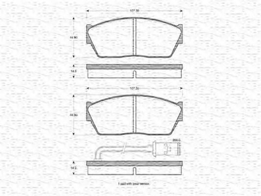 Imagine set placute frana,frana disc MAGNETI MARELLI 363702160801