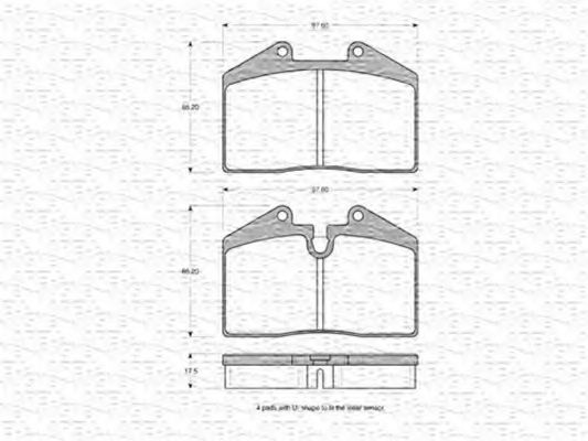 Imagine set placute frana,frana disc MAGNETI MARELLI 363702160820