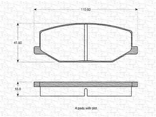 Imagine set placute frana,frana disc MAGNETI MARELLI 363702160824