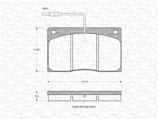 Imagine set placute frana,frana disc MAGNETI MARELLI 363702160850