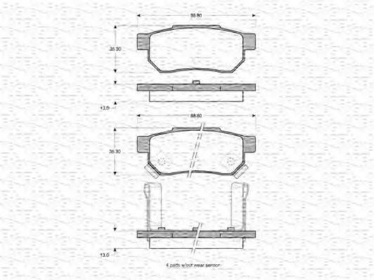 Imagine set placute frana,frana disc MAGNETI MARELLI 363702160913