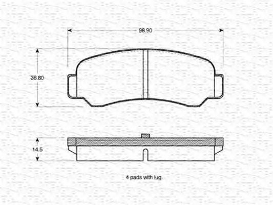 Imagine set placute frana,frana disc MAGNETI MARELLI 363702160989