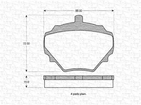 Imagine set placute frana,frana disc MAGNETI MARELLI 363702160999