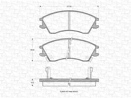 Imagine set placute frana,frana disc MAGNETI MARELLI 363702161011