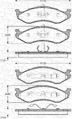 Imagine set placute frana,frana disc MAGNETI MARELLI 363702161149