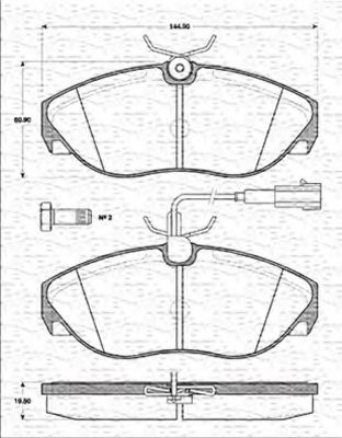 Imagine set placute frana,frana disc MAGNETI MARELLI 363702161196