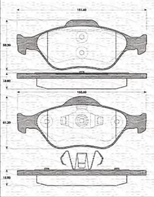 Imagine set placute frana,frana disc MAGNETI MARELLI 363702161215