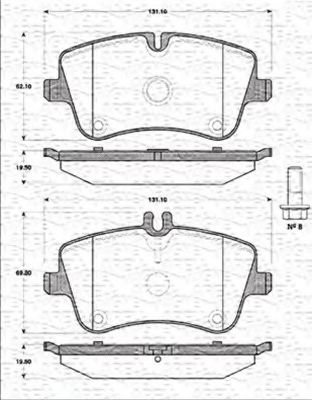 Imagine set placute frana,frana disc MAGNETI MARELLI 363702161216