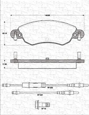 Imagine set placute frana,frana disc MAGNETI MARELLI 363702161226