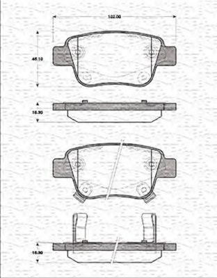 Imagine set placute frana,frana disc MAGNETI MARELLI 363702161252