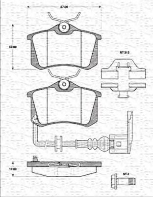 Imagine set placute frana,frana disc MAGNETI MARELLI 363702161257