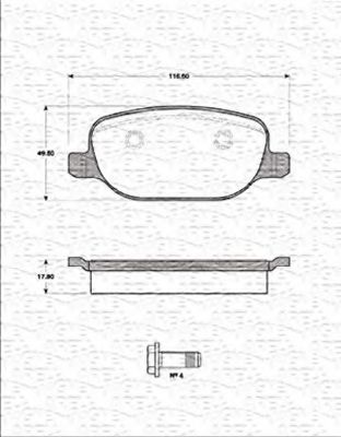 Imagine set placute frana,frana disc MAGNETI MARELLI 363702161277