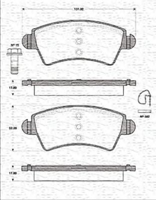 Imagine set placute frana,frana disc MAGNETI MARELLI 363702161286