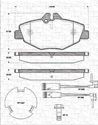 Imagine set placute frana,frana disc MAGNETI MARELLI 363702161299