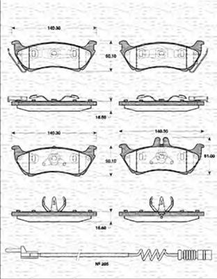 Imagine set placute frana,frana disc MAGNETI MARELLI 363702161312