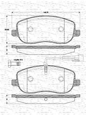 Imagine set placute frana,frana disc MAGNETI MARELLI 363702161436