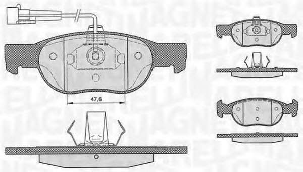 Imagine set placute frana,frana disc MAGNETI MARELLI 363916060222