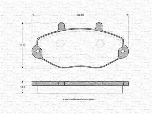 Imagine set placute frana,frana disc MAGNETI MARELLI 430216170552